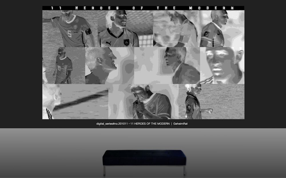 11 escenas en blanco y negro con jugadores de fútbol